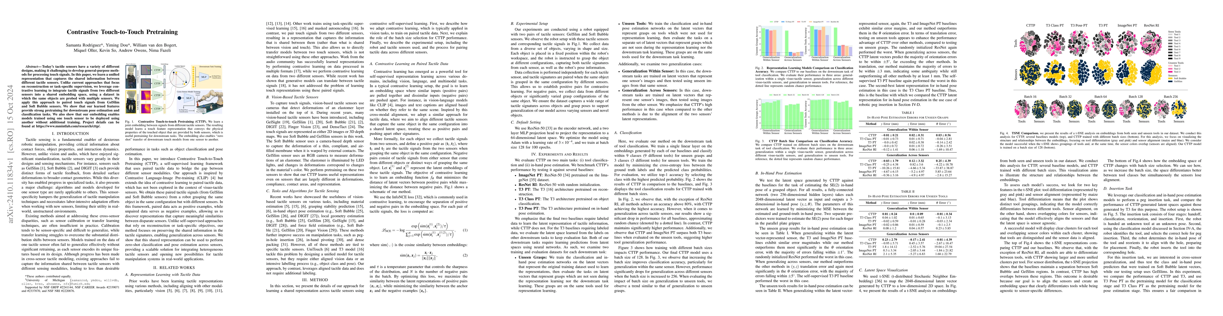 Thumbnail for Contrastive Touch-to-Touch Pretraining