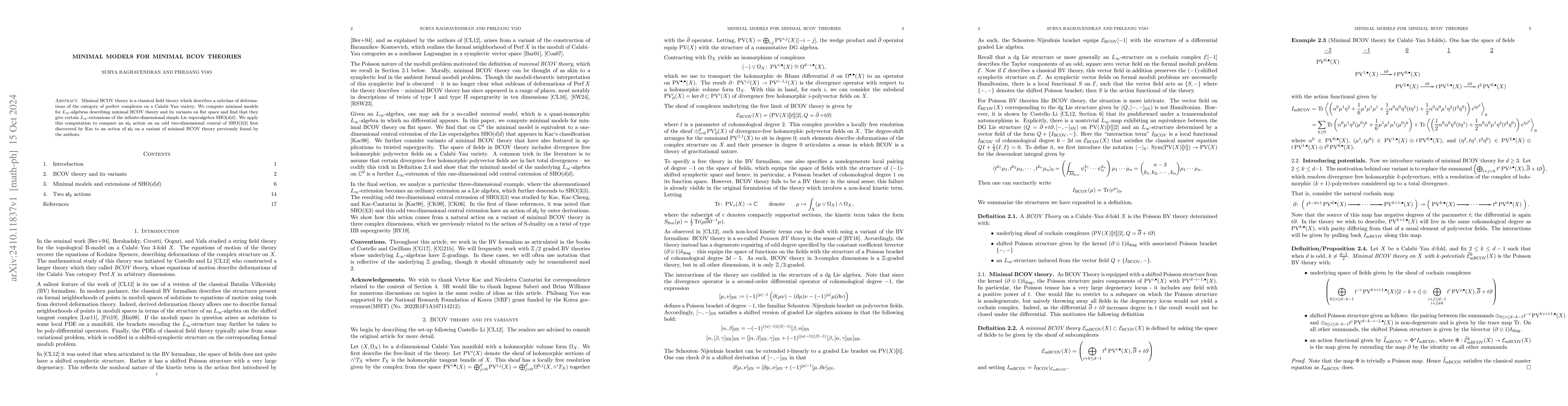 Thumbnail for Minimal models for minimal BCOV theories
