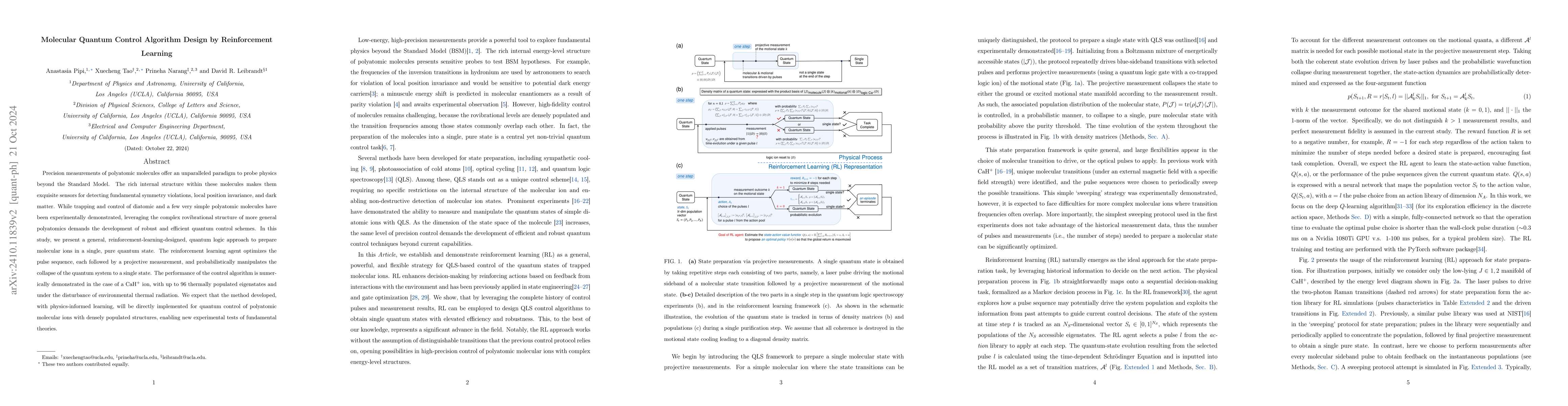 Thumbnail for Molecular Quantum Control Algorithm Design by Reinforcement Learning