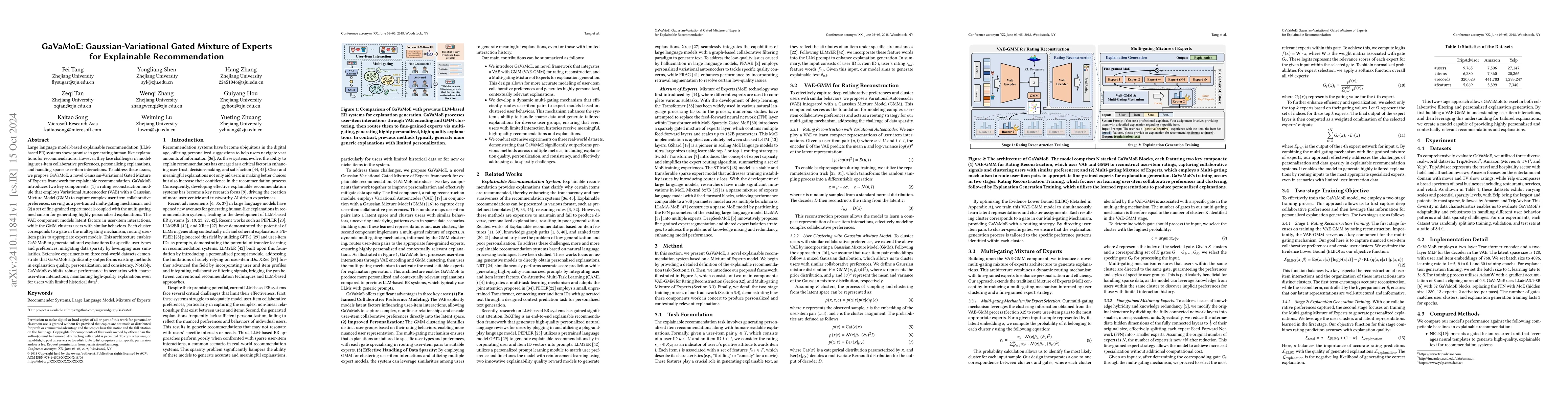 Thumbnail for GaVaMoE: Gaussian-Variational Gated Mixture of Experts for Explainable
  Recommendation