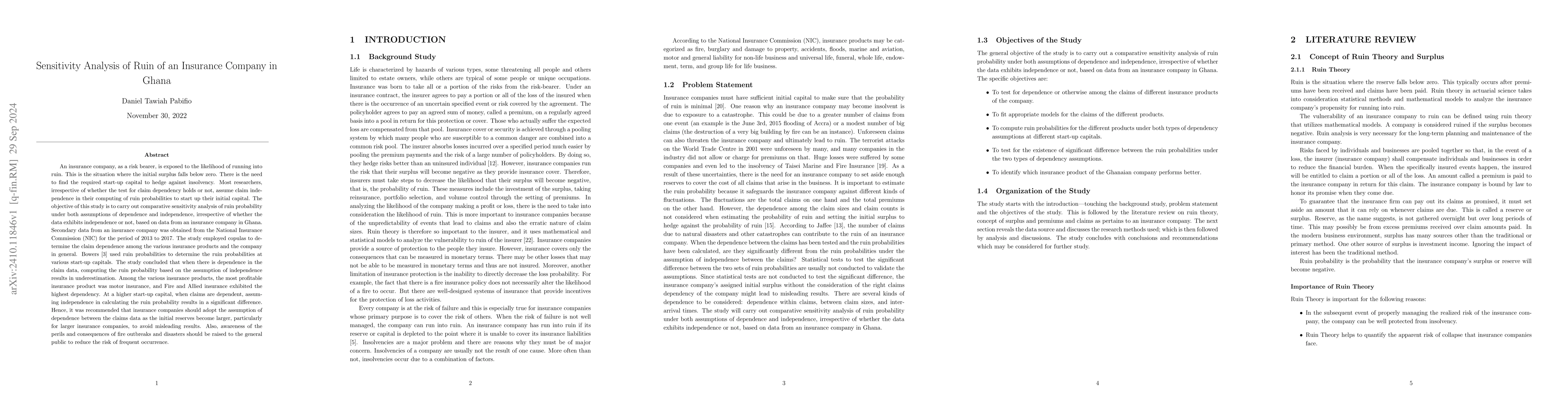 Thumbnail for Sensitivity Analysis of Ruin of an Insurance Company in Ghana