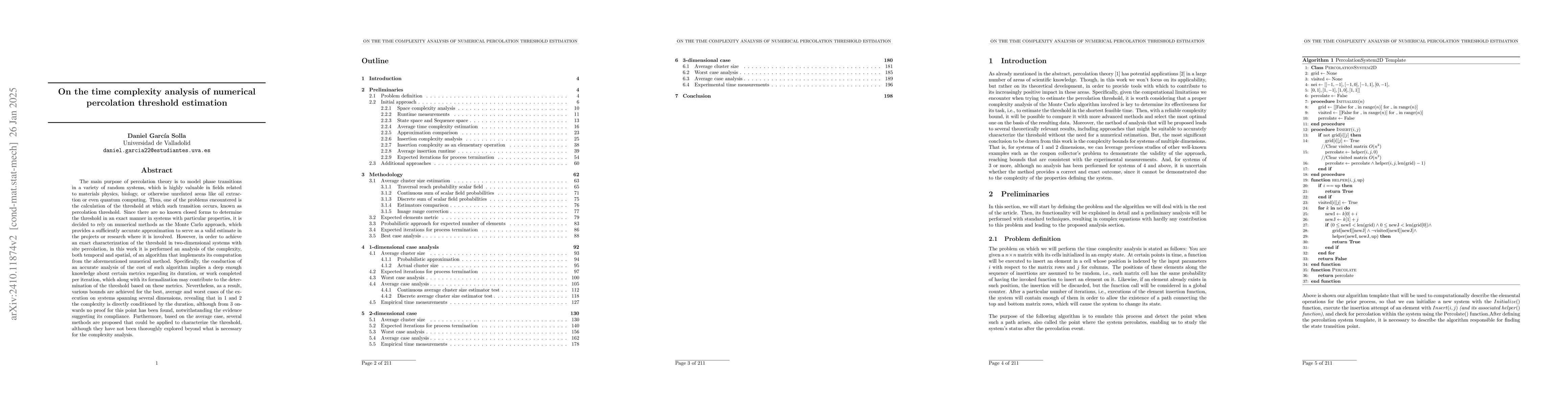 Thumbnail for On the time complexity analysis of numerical percolation threshold
  estimation