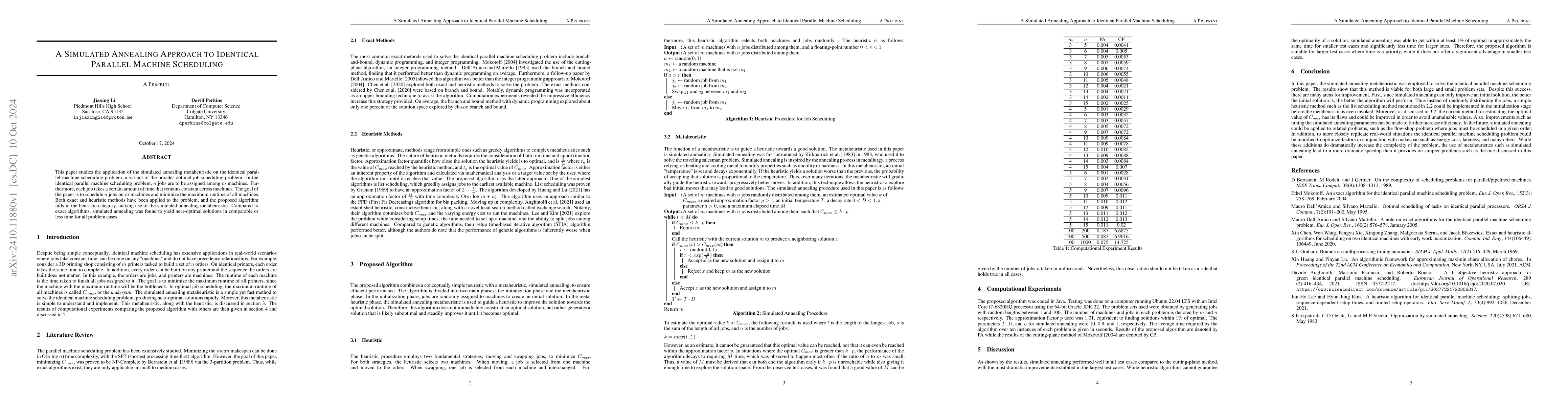 Thumbnail for A Simulated Annealing Approach to Identical Parallel Machine Scheduling