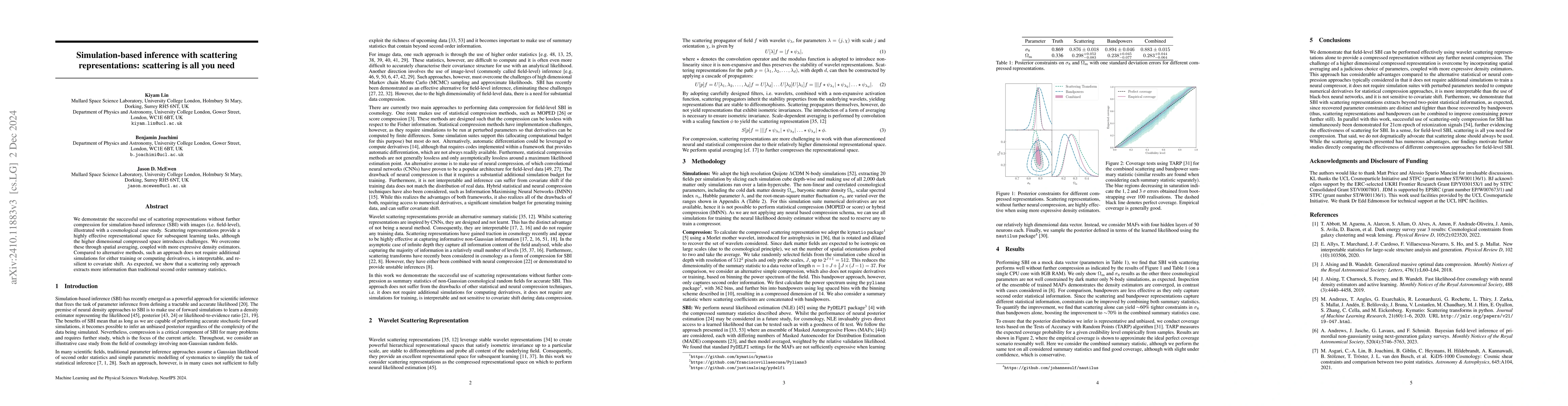 Thumbnail for Simulation-based inference with scattering representations: scattering
  is all you need
