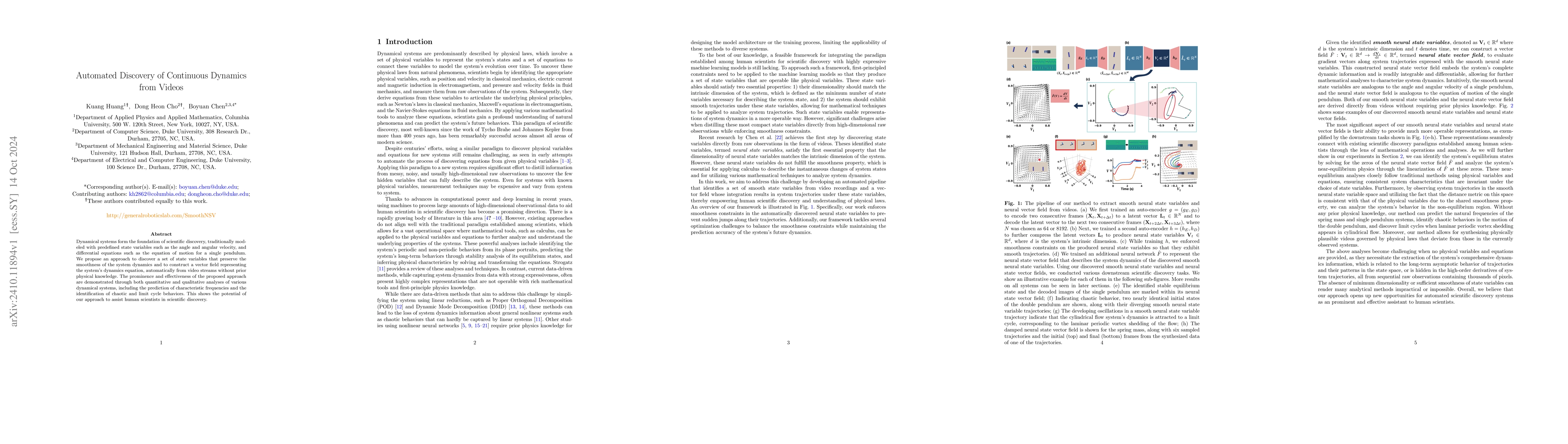 Thumbnail for Automated Discovery of Continuous Dynamics from Videos