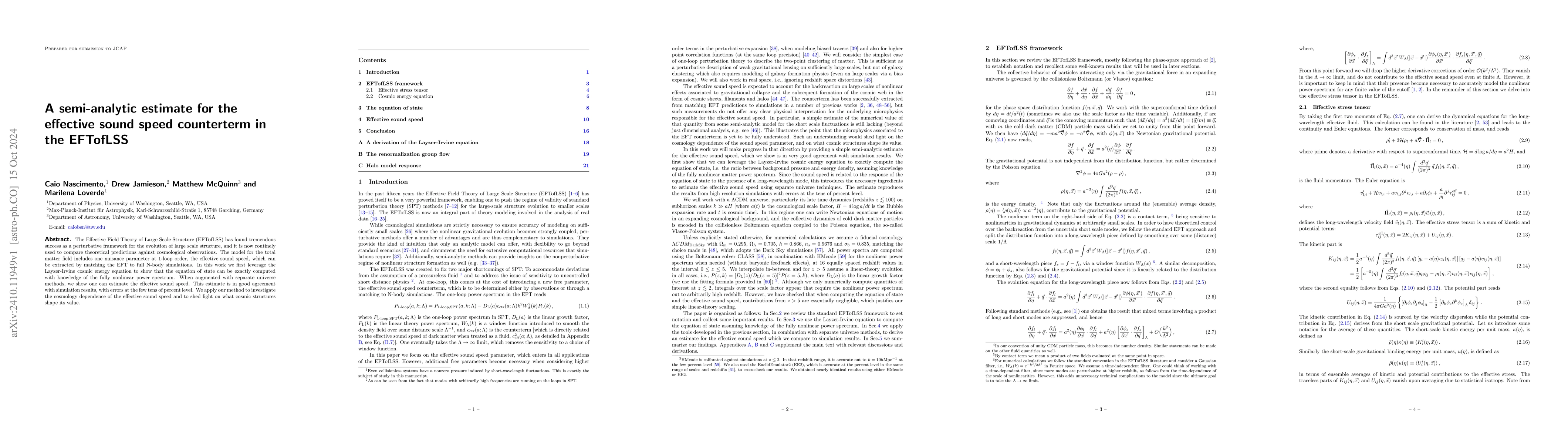 Thumbnail for A semi-analytic estimate for the effective sound speed counterterm in
  the EFTofLSS