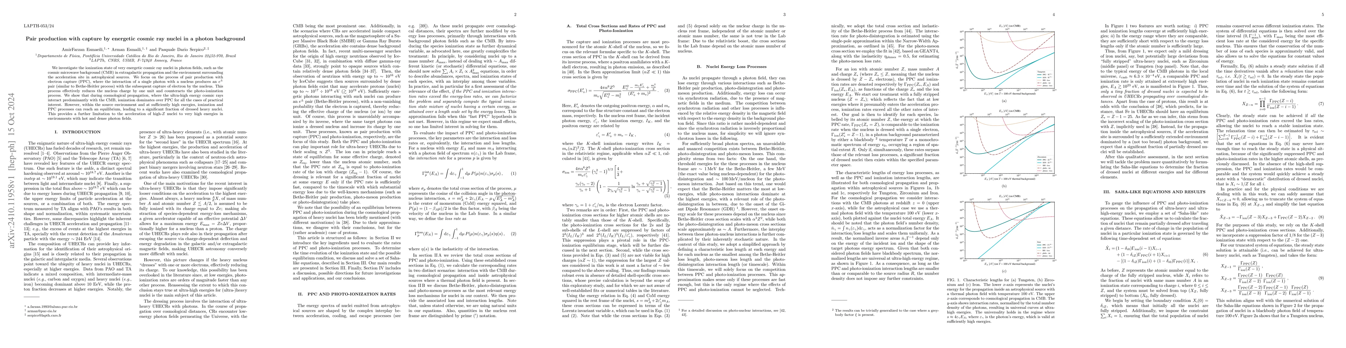 Thumbnail for Pair production with capture by energetic cosmic ray nuclei in a photon
  background