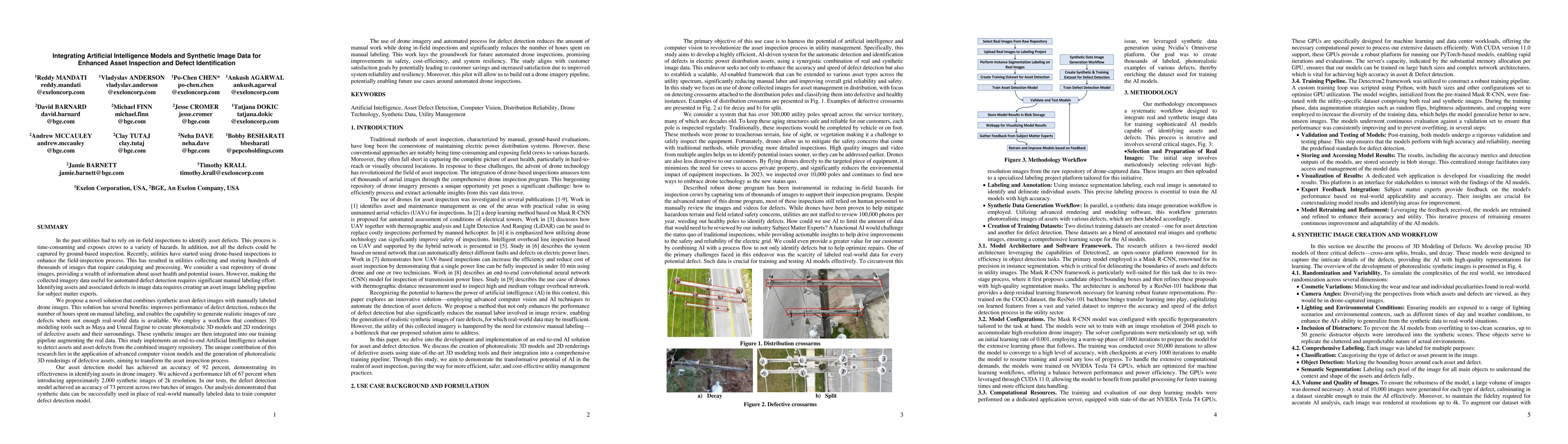 Thumbnail for Integrating Artificial Intelligence Models and Synthetic Image Data for
  Enhanced Asset Inspection and Defect Identification