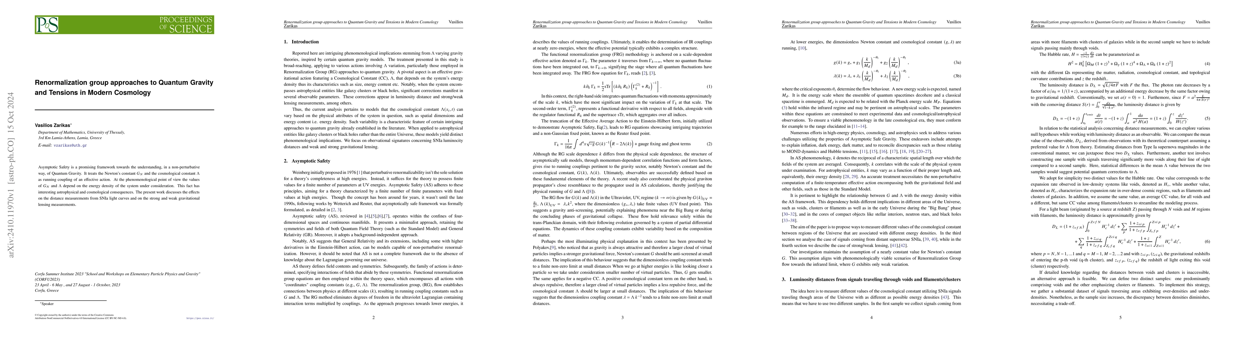 Thumbnail for Renormalization group approaches to Quantum Gravity and Tensions in
  Modern Cosmology