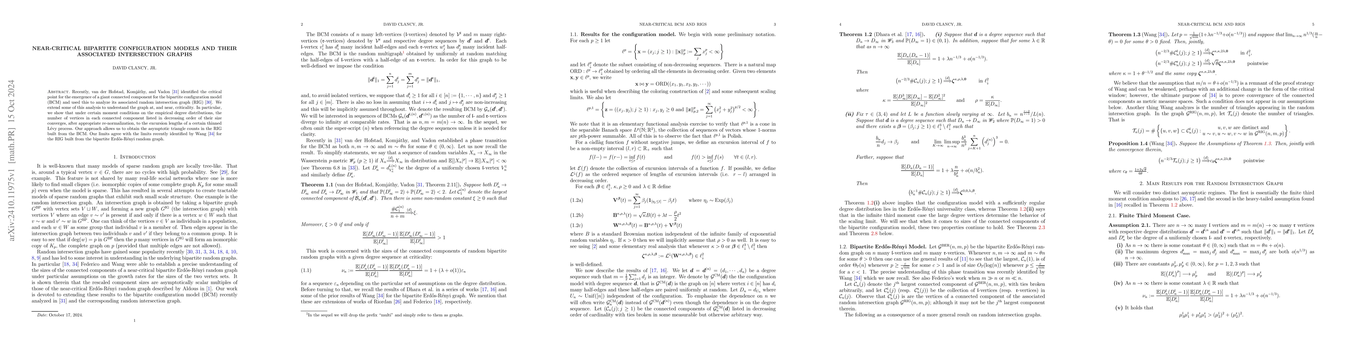 Thumbnail for Near-critical bipartite configuration models and their associated
  intersection graphs