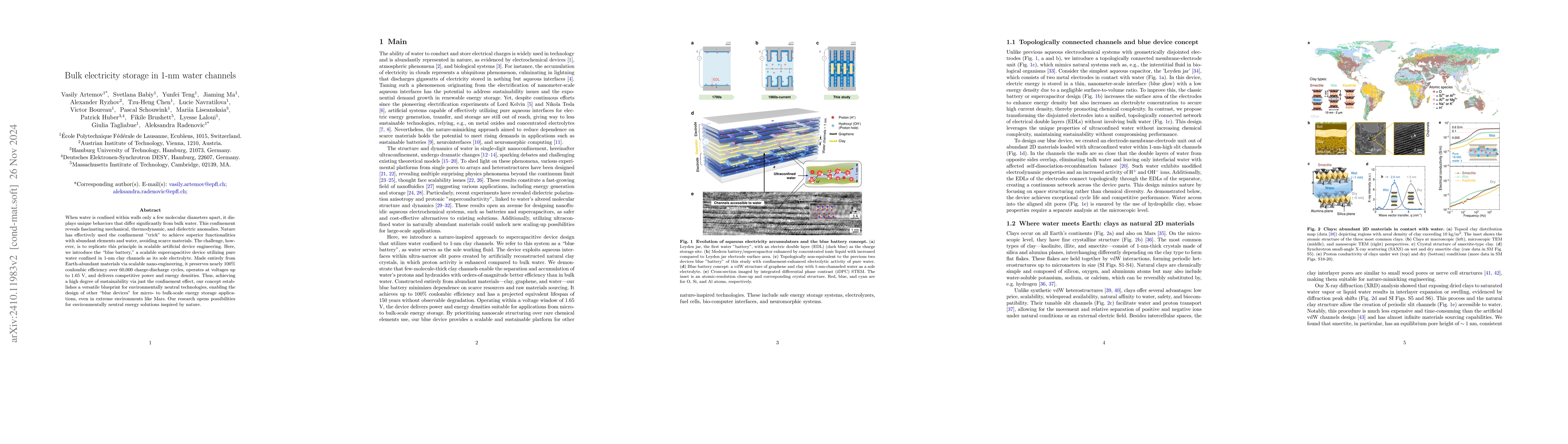 Thumbnail for Bulk electricity storage in 1-nm water channels
