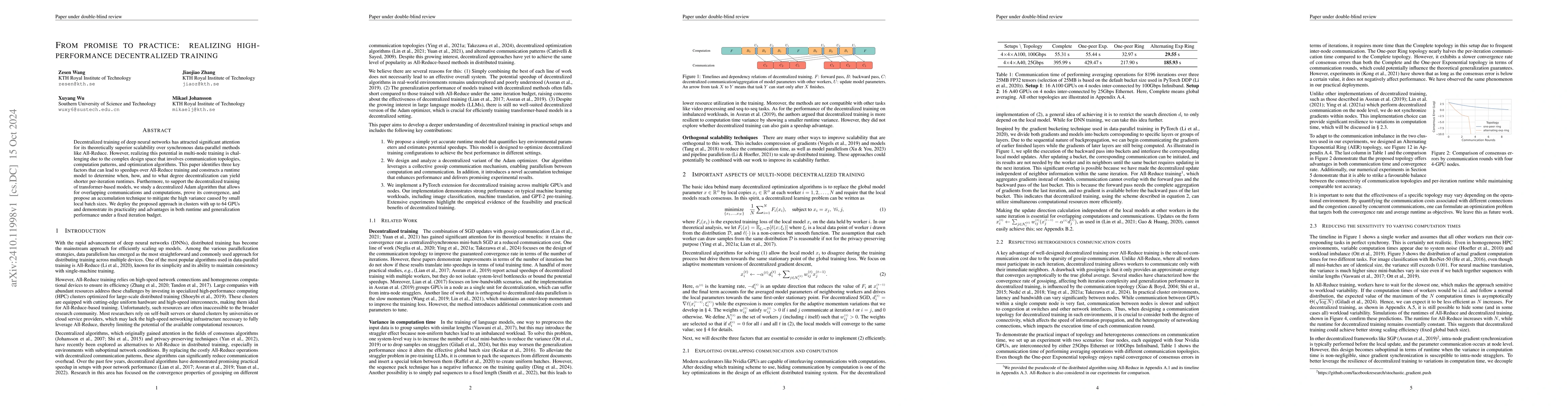 Thumbnail for From promise to practice: realizing high-performance decentralized
  training