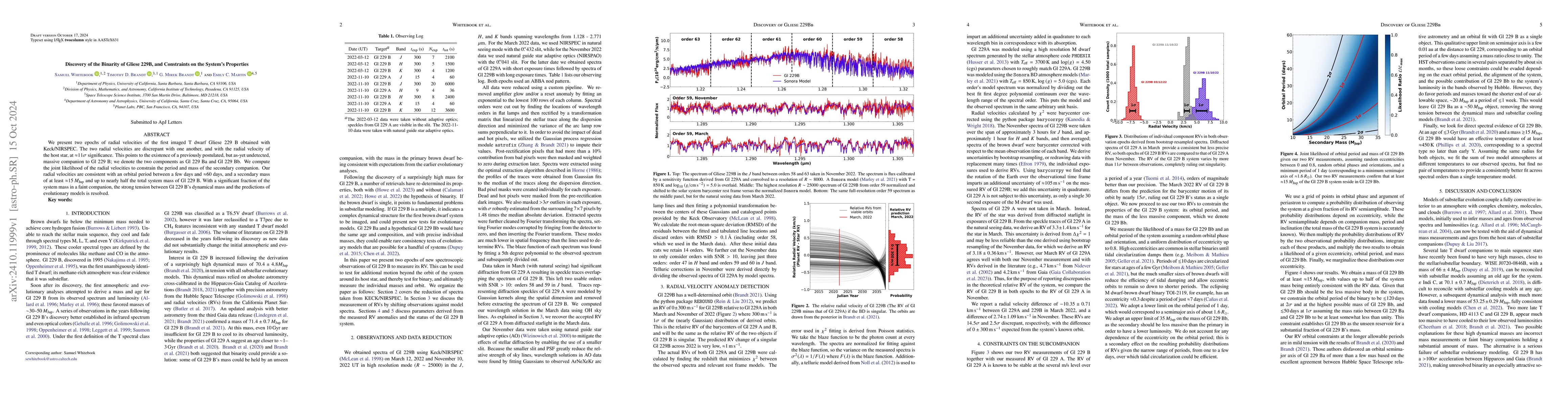 Thumbnail for Discovery of the Binarity of Gliese 229B, and Constraints on the
  System's Properties