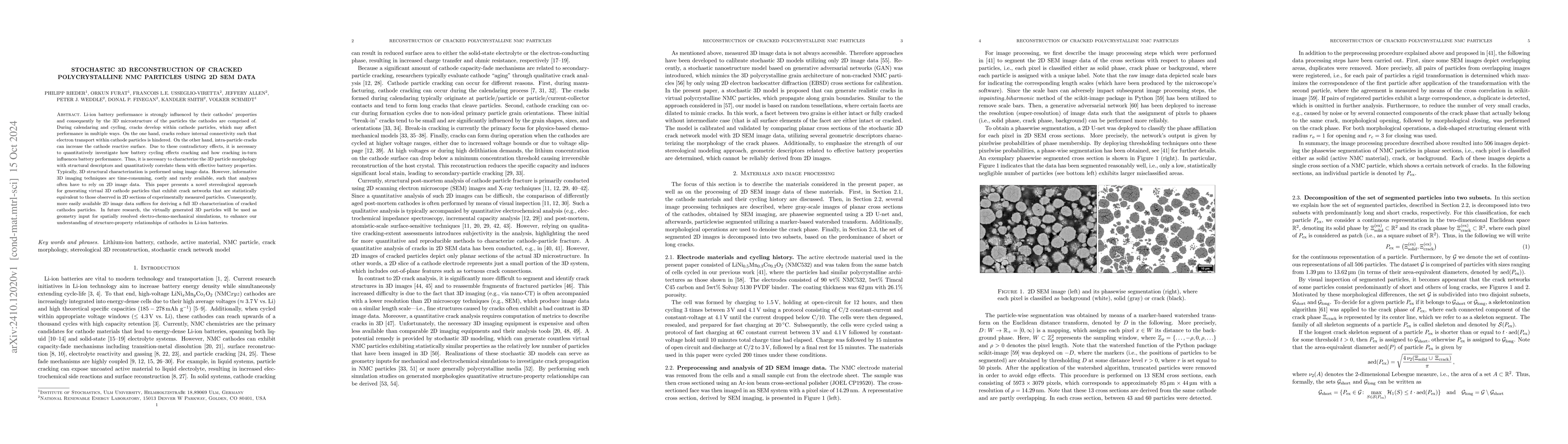 Thumbnail for Stochastic 3D reconstruction of cracked polycrystalline NMC particles
  using 2D SEM data
