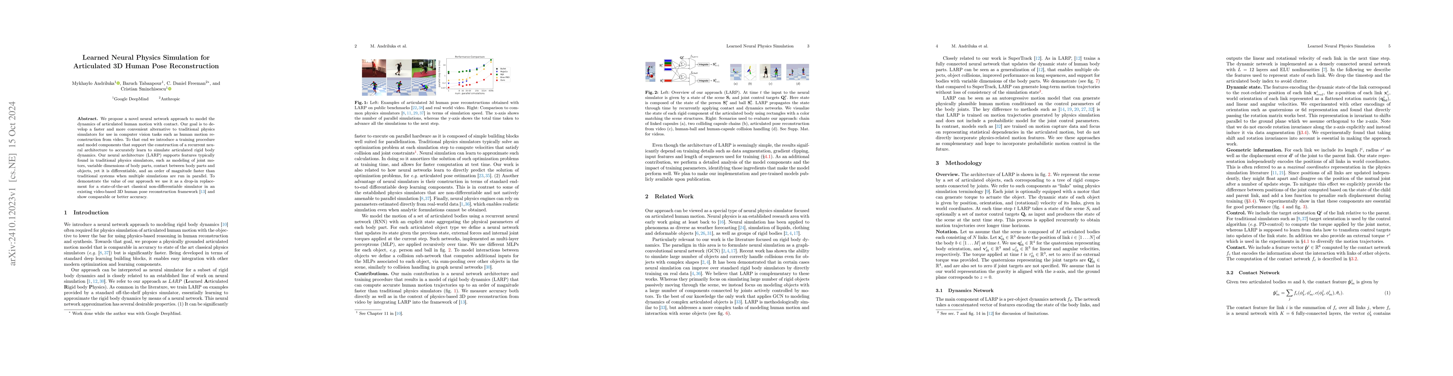Thumbnail for Learned Neural Physics Simulation for Articulated 3D Human Pose
  Reconstruction