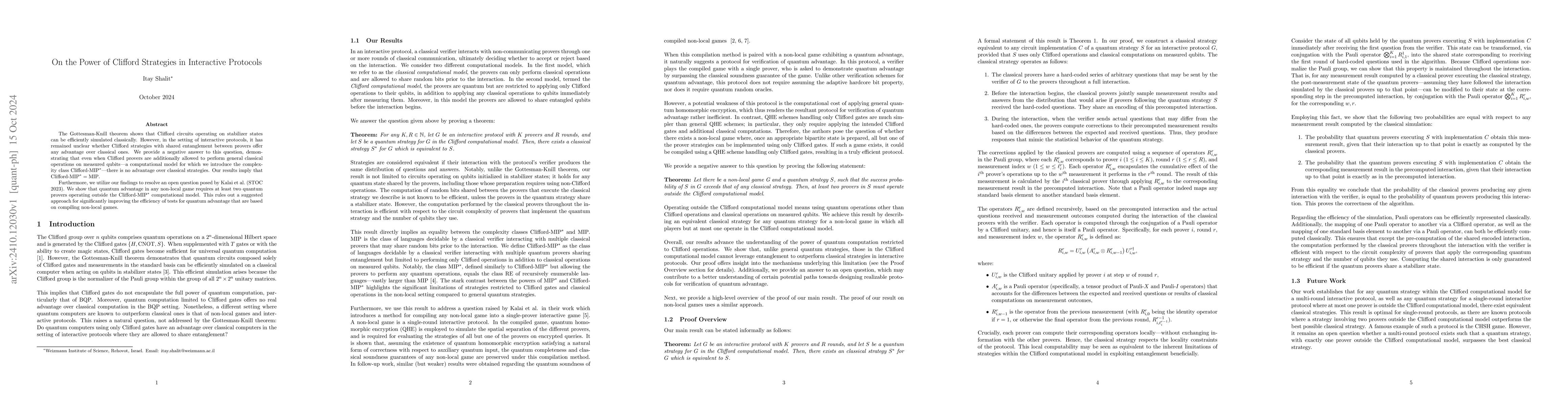 Thumbnail for On the Power of Clifford Strategies in Interactive Protocols