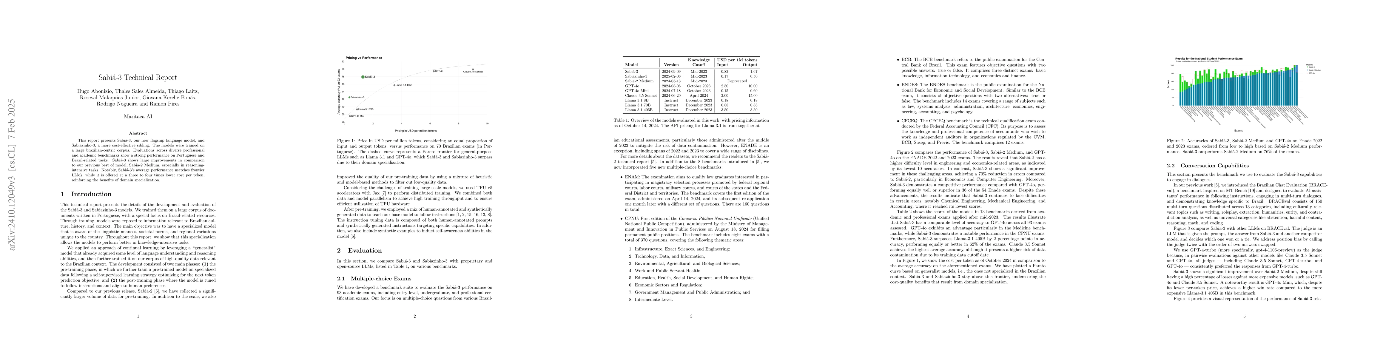 Thumbnail for Sabiá-3 Technical Report