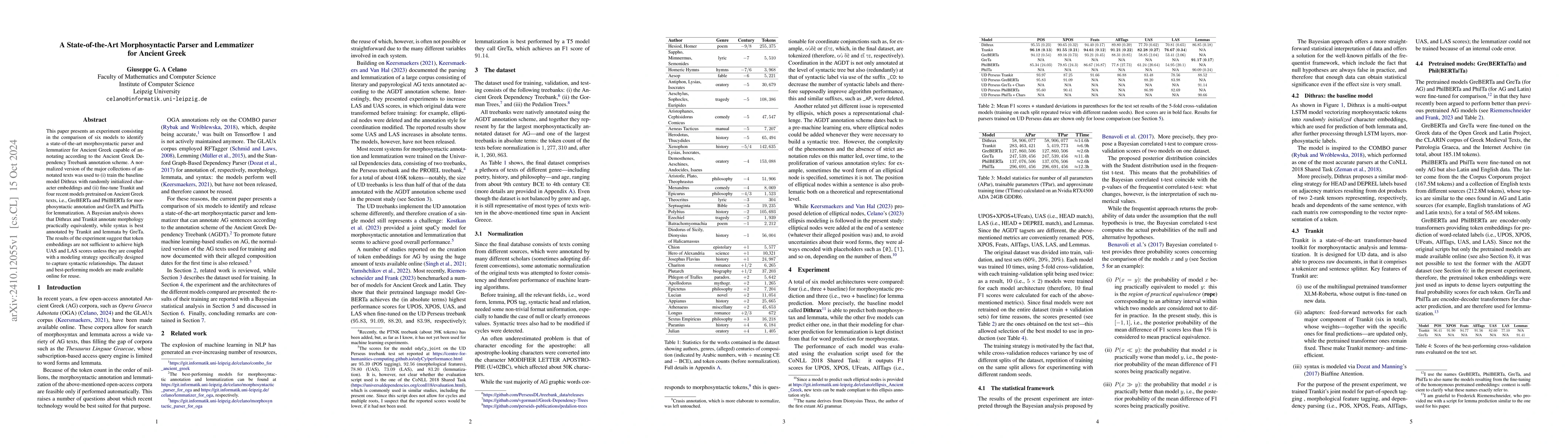 Thumbnail for A State-of-the-Art Morphosyntactic Parser and Lemmatizer for Ancient
  Greek