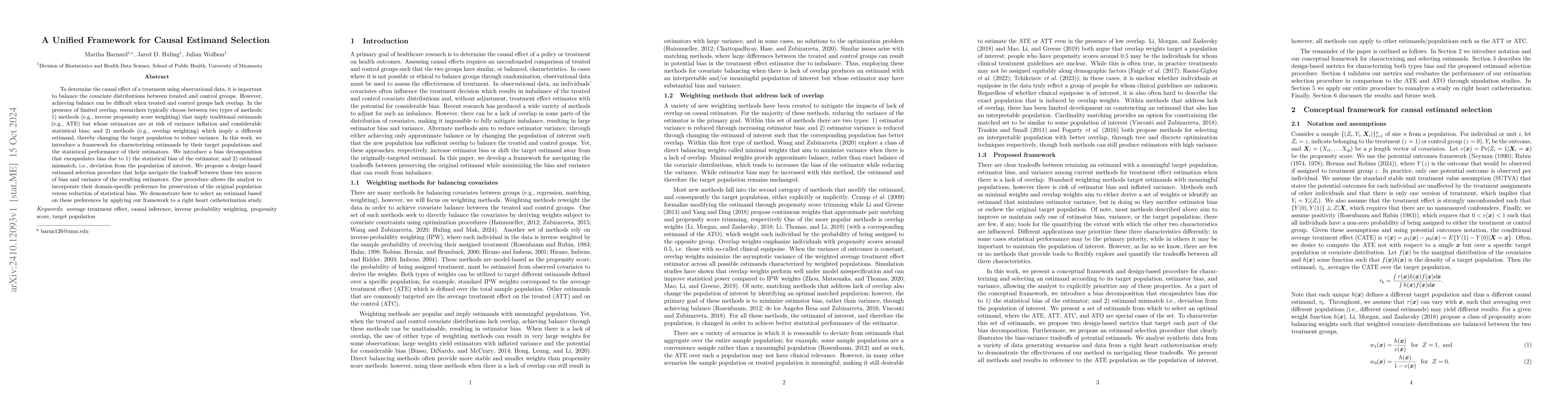 Thumbnail for A Unified Framework for Causal Estimand Selection