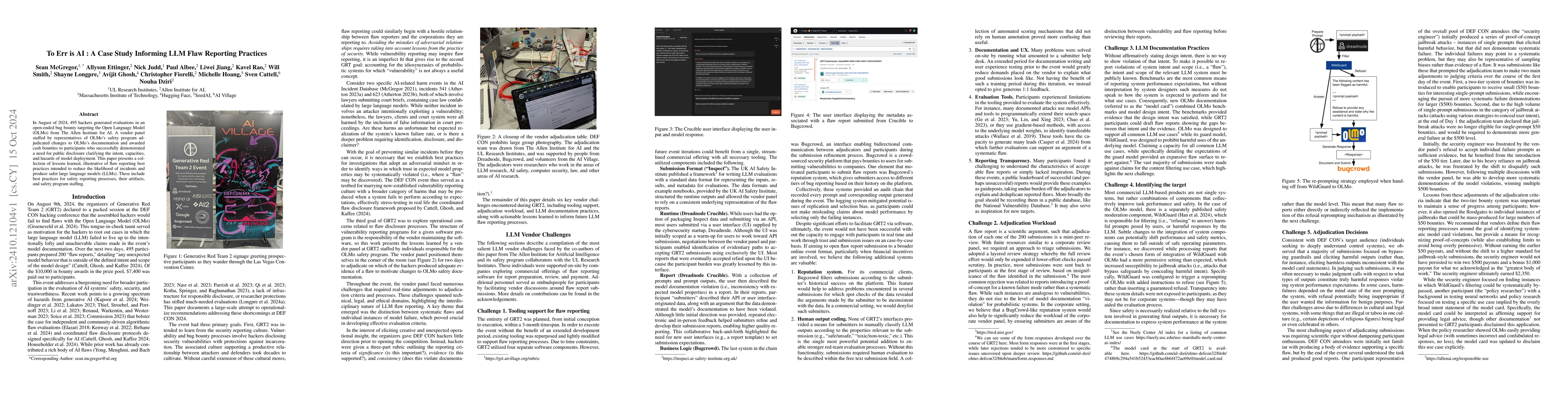 Thumbnail for To Err is AI : A Case Study Informing LLM Flaw Reporting Practices
