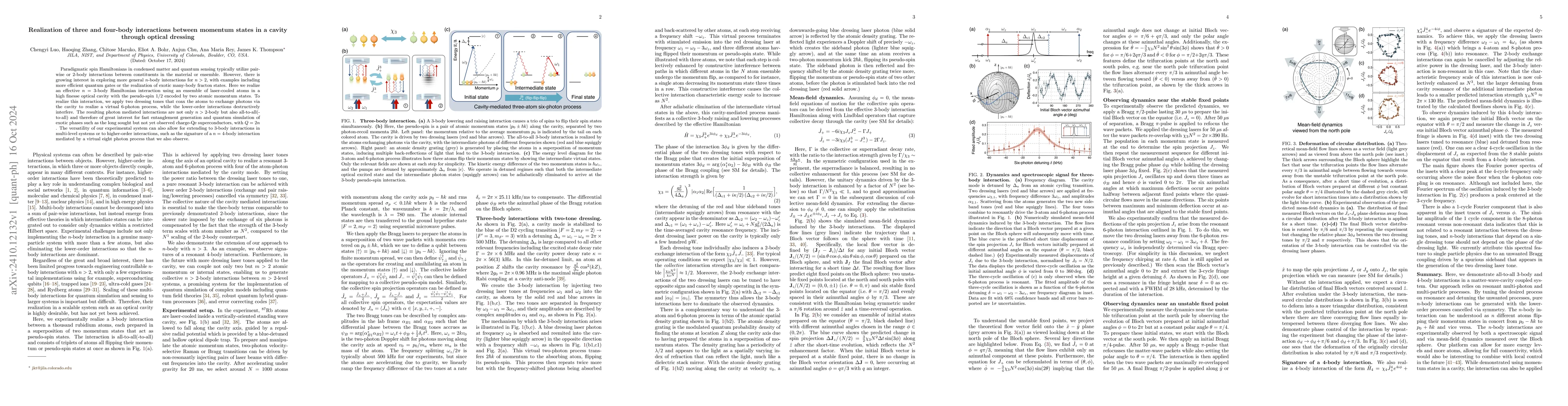Thumbnail for Realization of three and four-body interactions between momentum states
  in a cavity through optical dressing