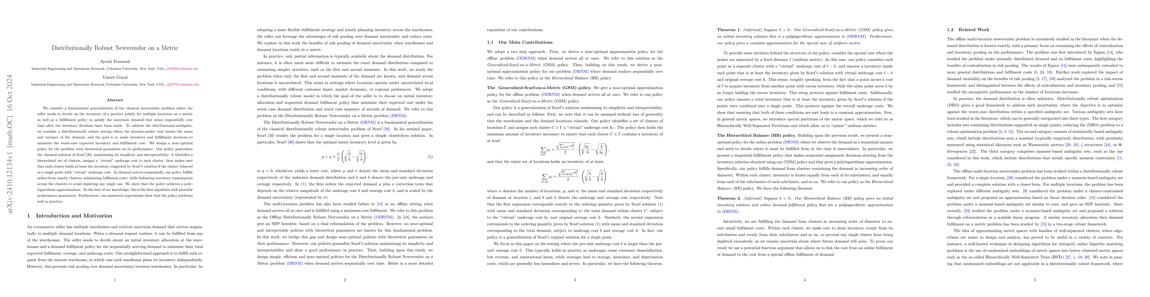 Thumbnail for Distributionally Robust Newsvendor on a Metric