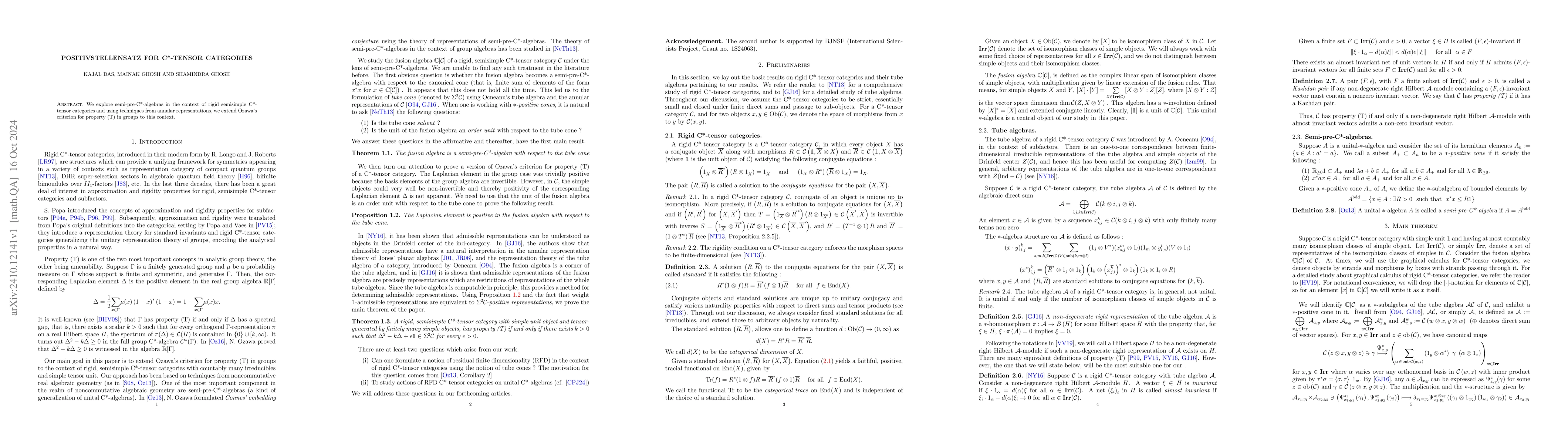 Thumbnail for Positivstellensatz for C*-tensor categories