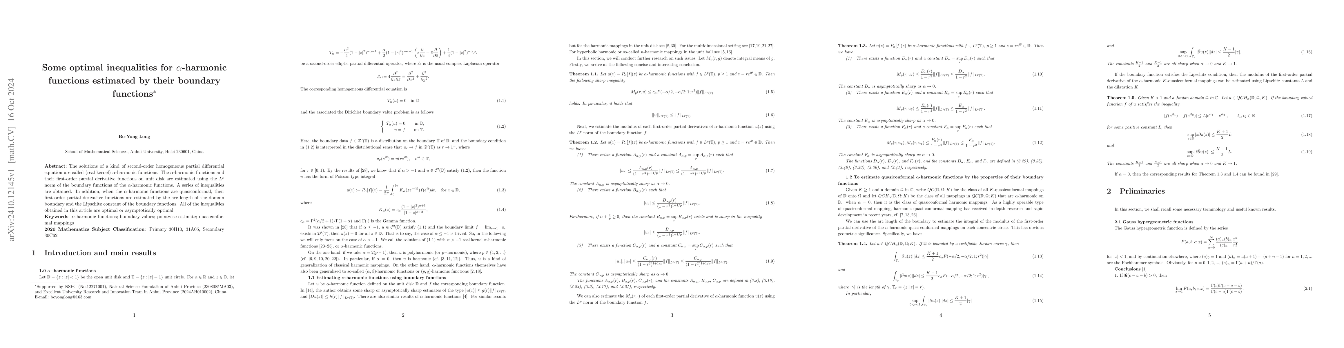 Thumbnail for Some optimal inequalities for alpha-harmonic functions estimated by
  their boundary functions