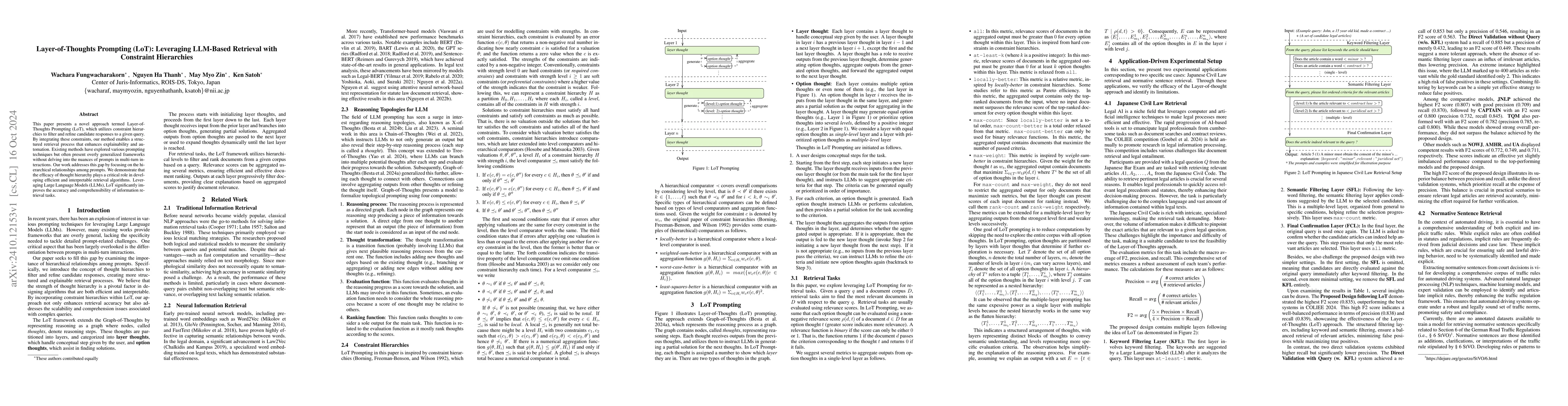 Thumbnail for Layer-of-Thoughts Prompting (LoT): Leveraging LLM-Based Retrieval with
  Constraint Hierarchies