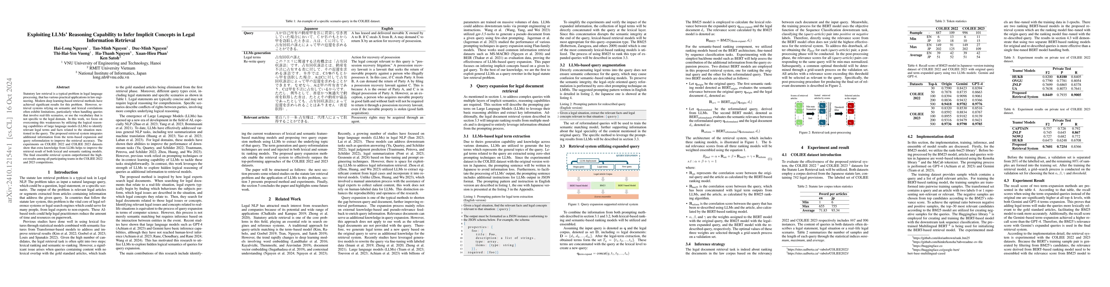 Thumbnail for Exploiting LLMs' Reasoning Capability to Infer Implicit Concepts in
  Legal Information Retrieval