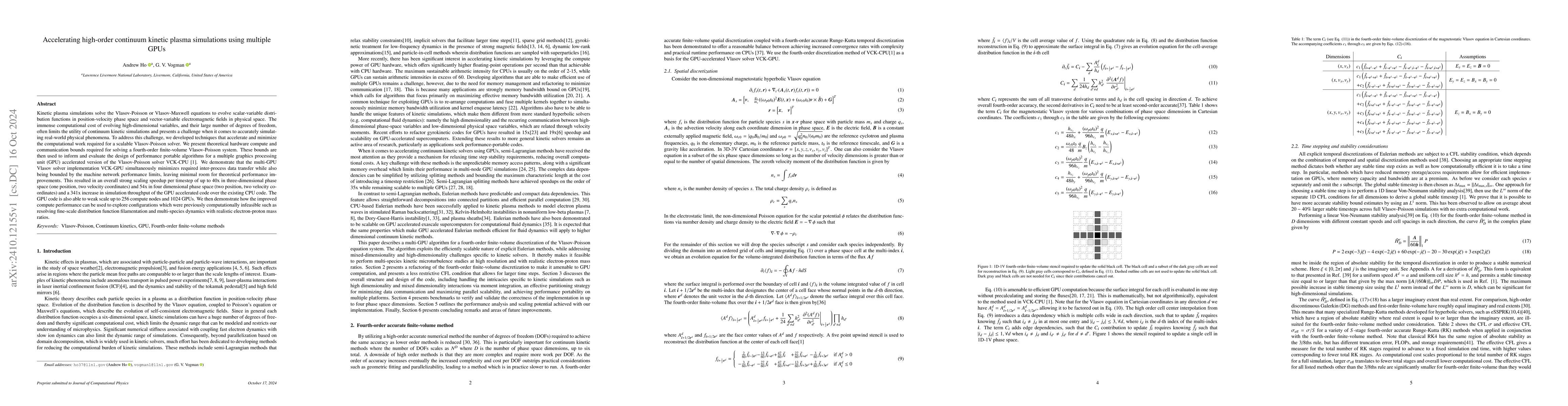 Thumbnail for Accelerating high-order continuum kinetic plasma simulations using
  multiple GPUs