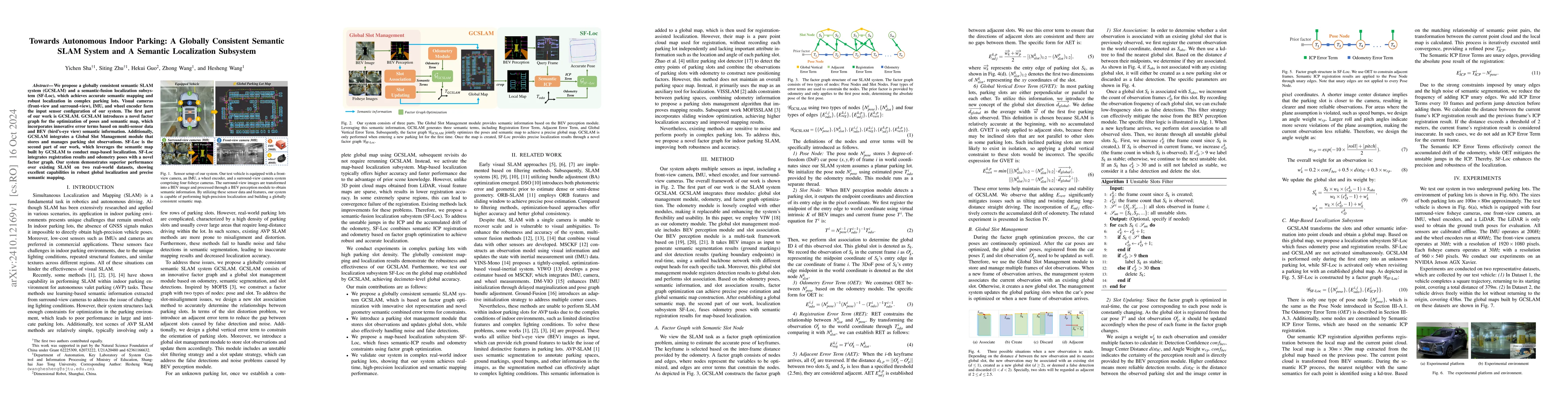 Thumbnail for Towards Autonomous Indoor Parking: A Globally Consistent Semantic SLAM
  System and A Semantic Localization Subsystem