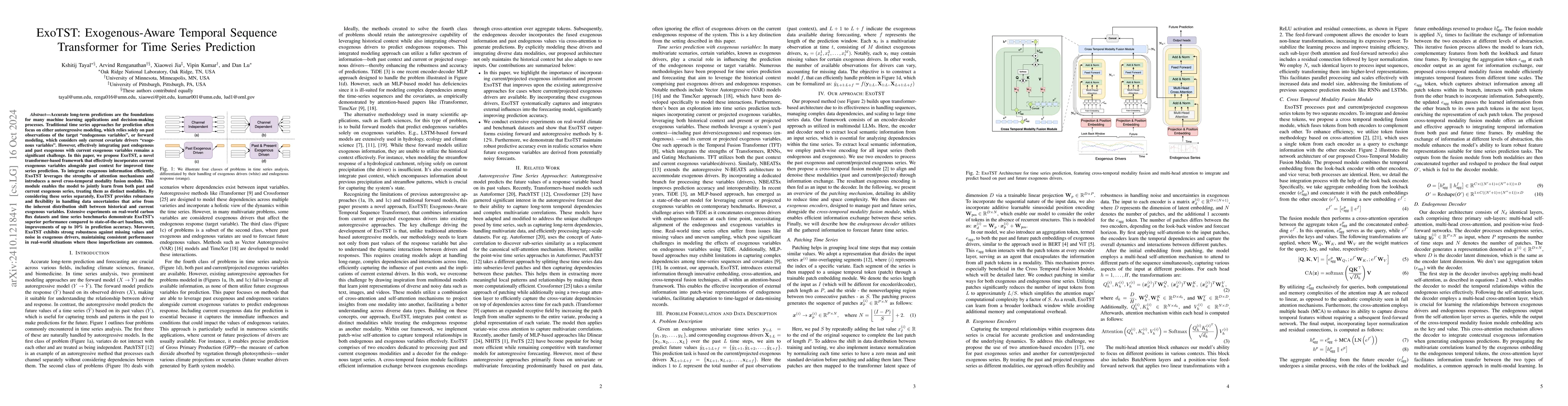 Thumbnail for ExoTST: Exogenous-Aware Temporal Sequence Transformer for Time Series
  Prediction