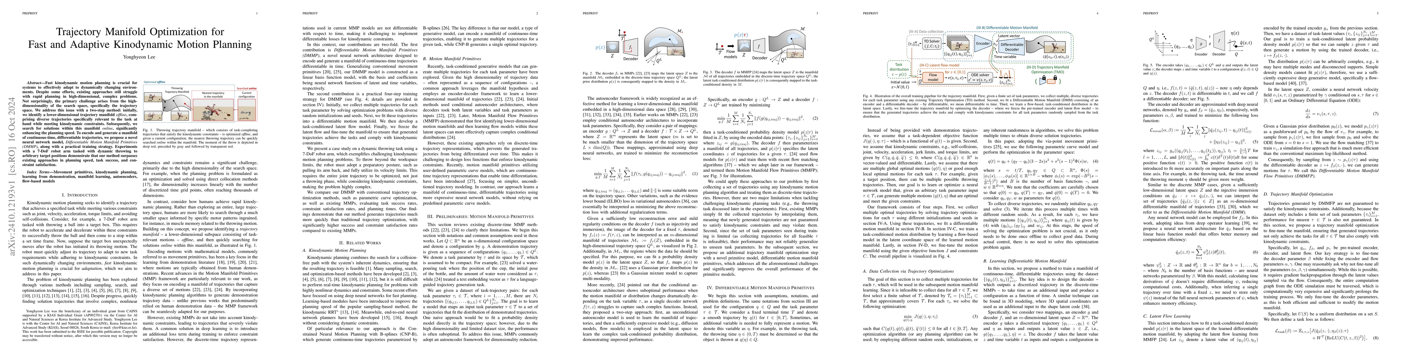 Thumbnail for Trajectory Manifold Optimization for Fast and Adaptive Kinodynamic
  Motion Planning