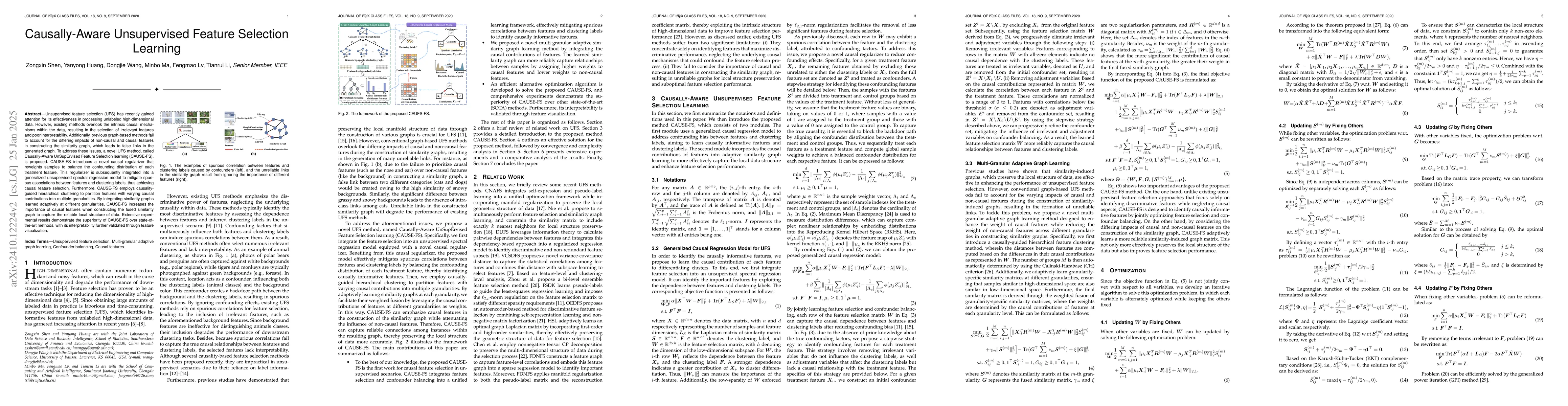 Thumbnail for Causally-Aware Unsupervised Feature Selection Learning