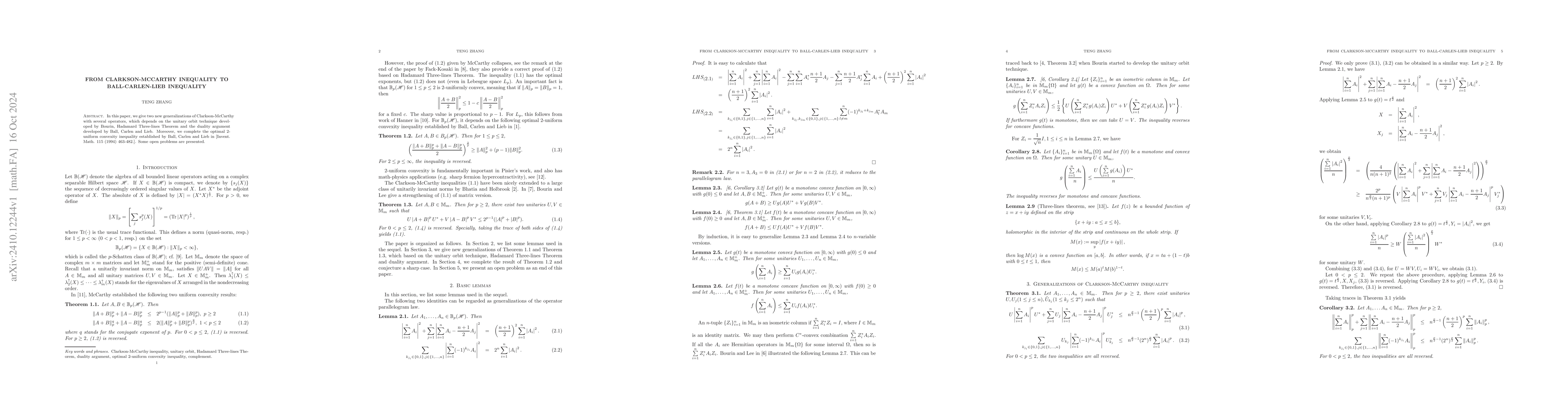 Thumbnail for From Clarkson-McCarthy inequality to Ball-Carlen-Lieb inequality