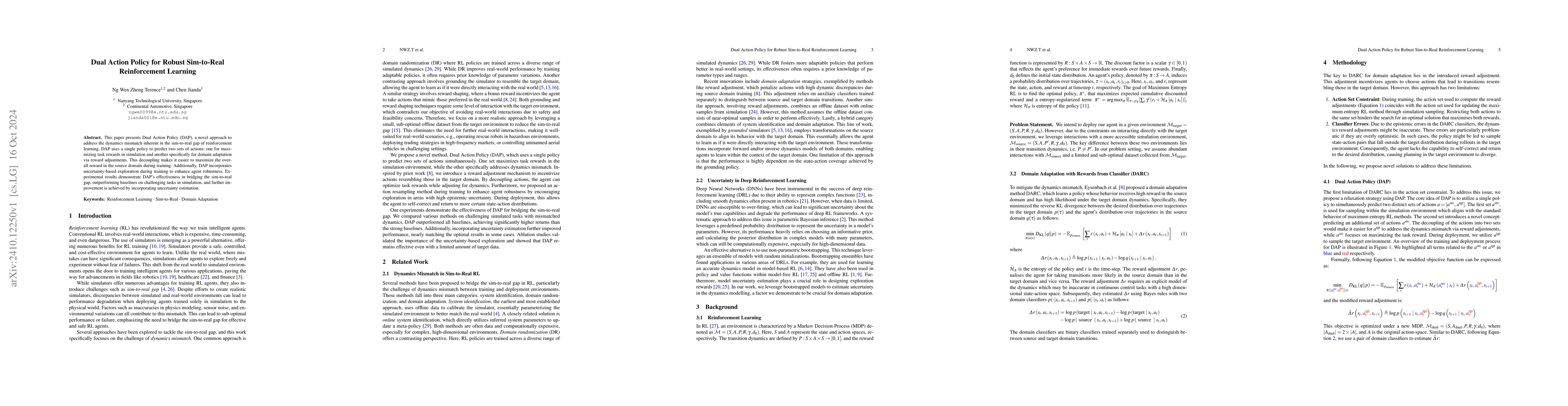 Thumbnail for Dual Action Policy for Robust Sim-to-Real Reinforcement Learning