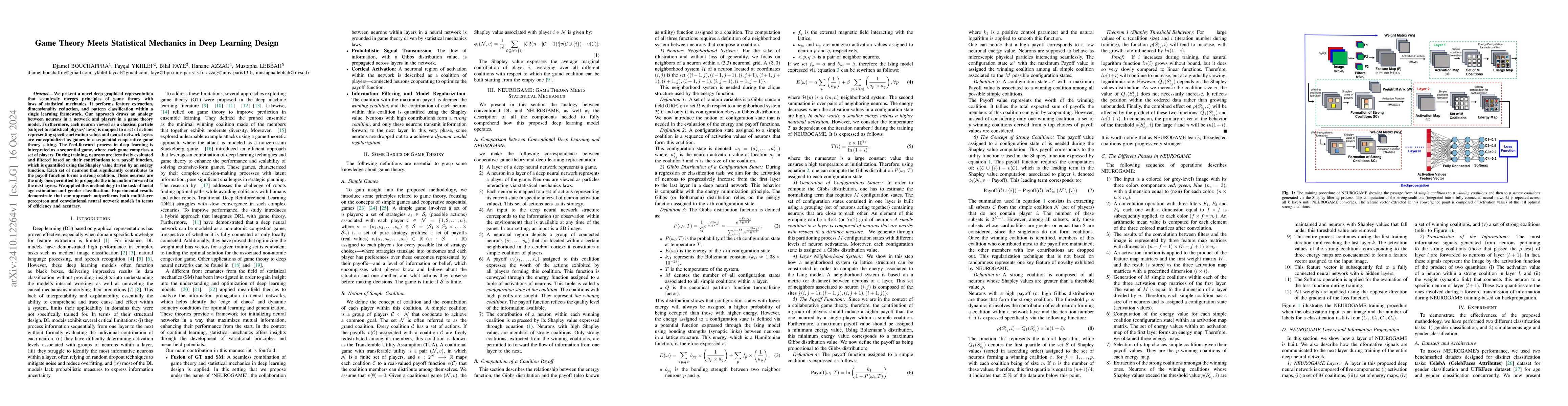 Thumbnail for Game Theory Meets Statistical Mechanics in Deep Learning Design