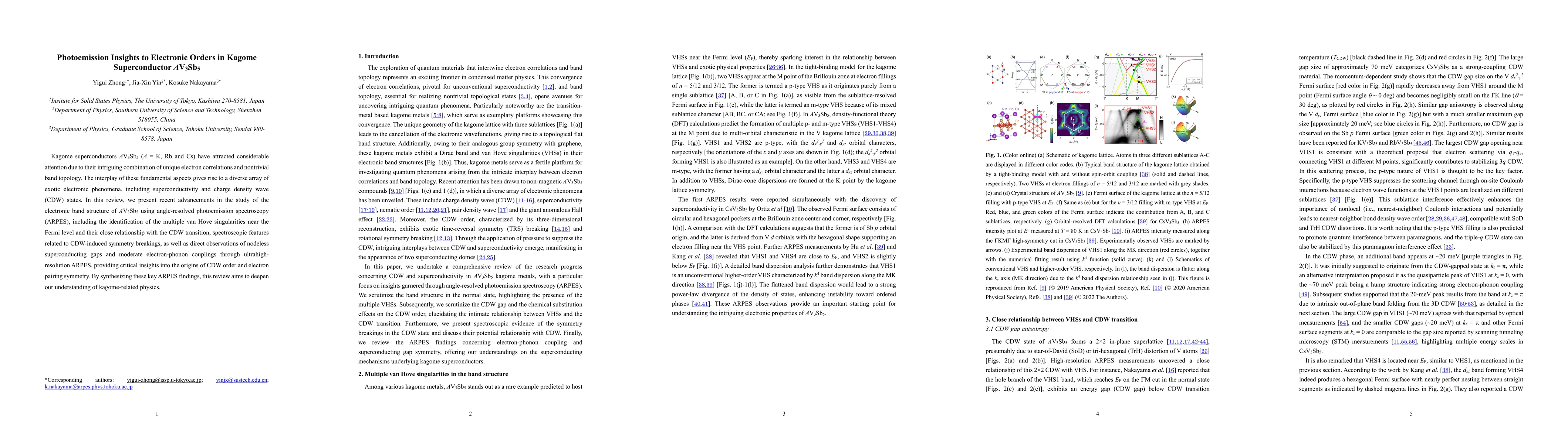 Thumbnail for Photoemission Insights to Electronic Orders in Kagome Superconductor
  AV3Sb5