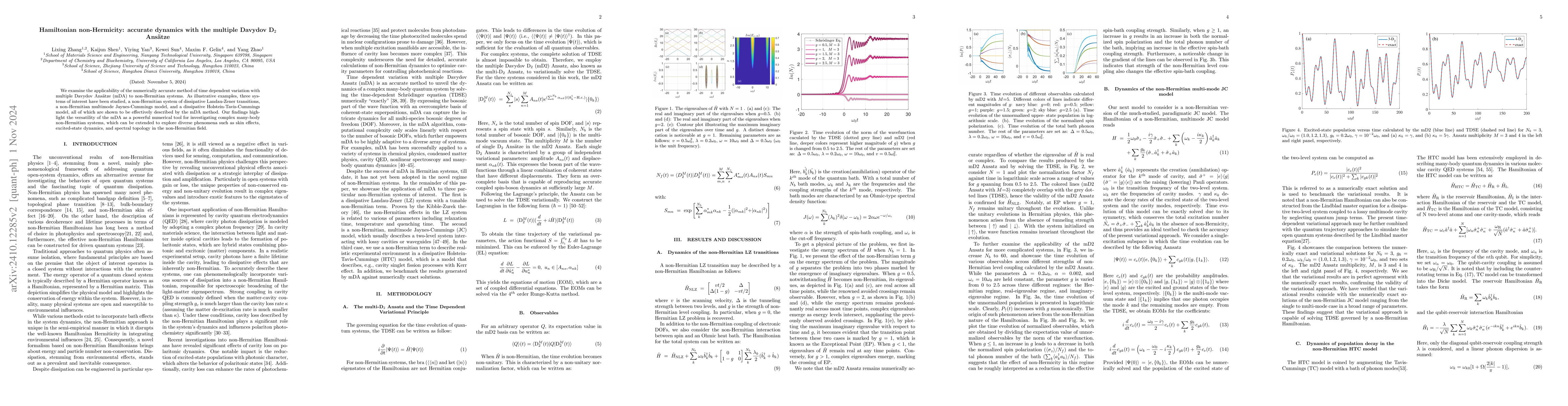 Thumbnail for Hamiltonian non-Hermicity: accurate dynamics with the multiple Davydov
  D$_2$ Ansätze