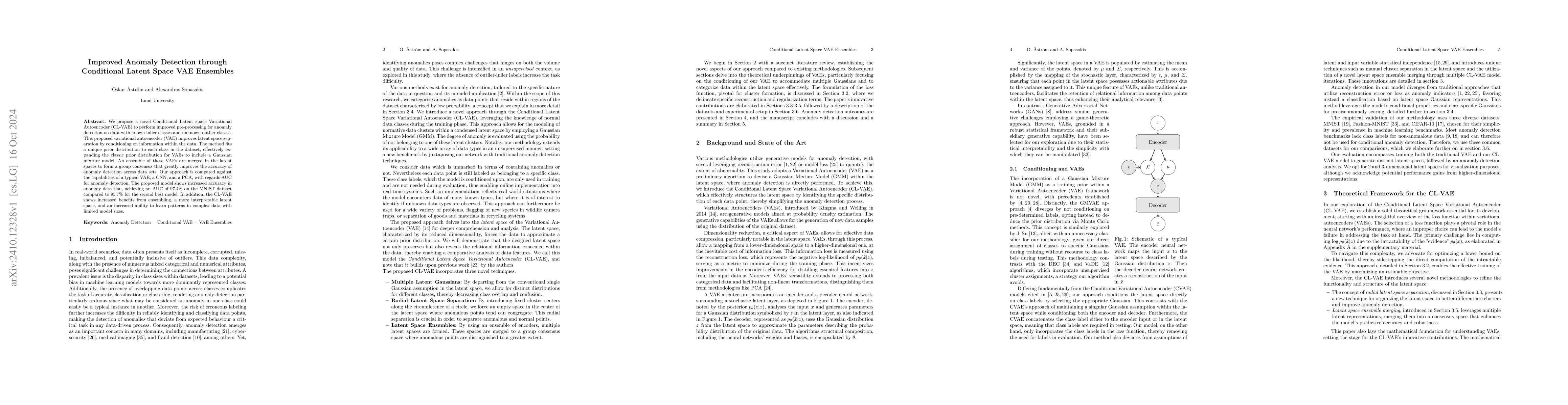 Thumbnail for Improved Anomaly Detection through Conditional Latent Space VAE
  Ensembles