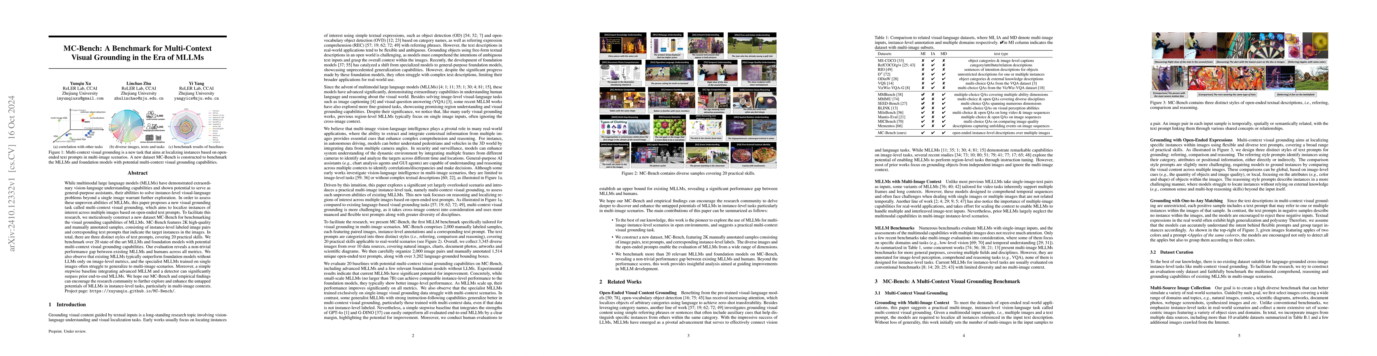 Thumbnail for MC-Bench: A Benchmark for Multi-Context Visual Grounding in the Era of
  MLLMs