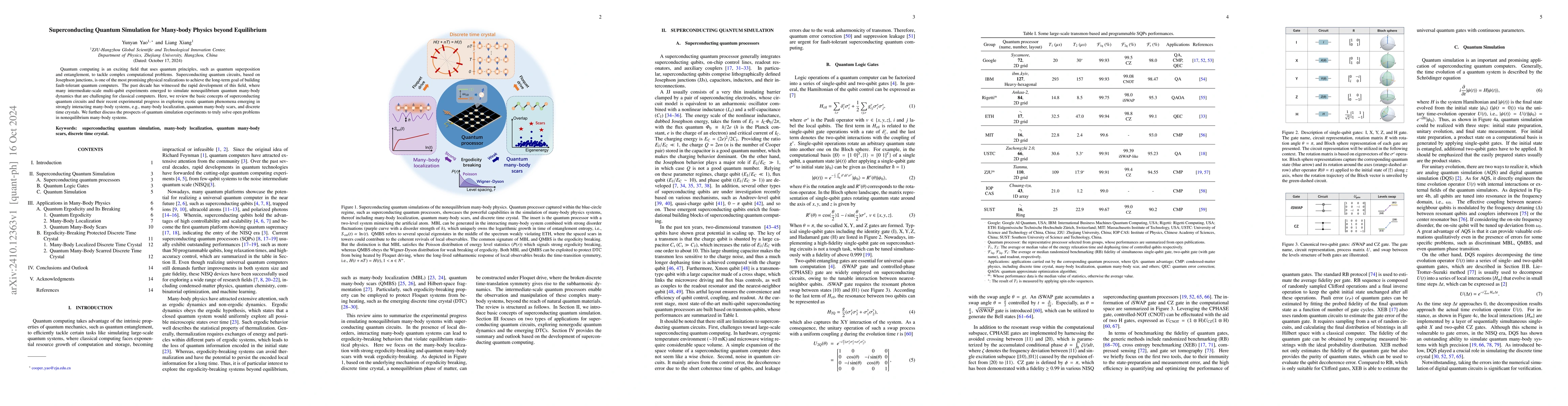 Thumbnail for Superconducting Quantum Simulation for Many-Body Physics beyond
  Equilibrium