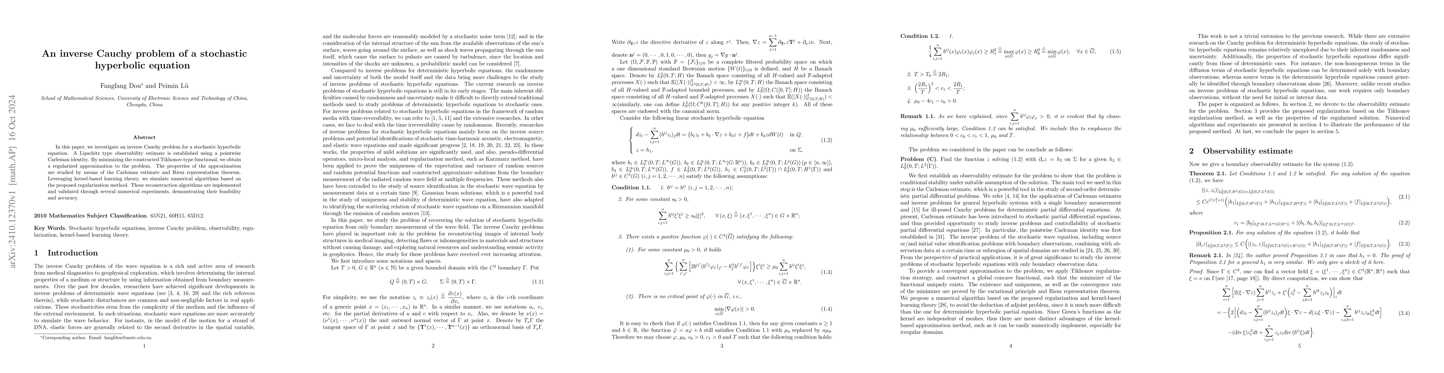 Thumbnail for An inverse Cauchy problem of a stochastic hyperbolic equation