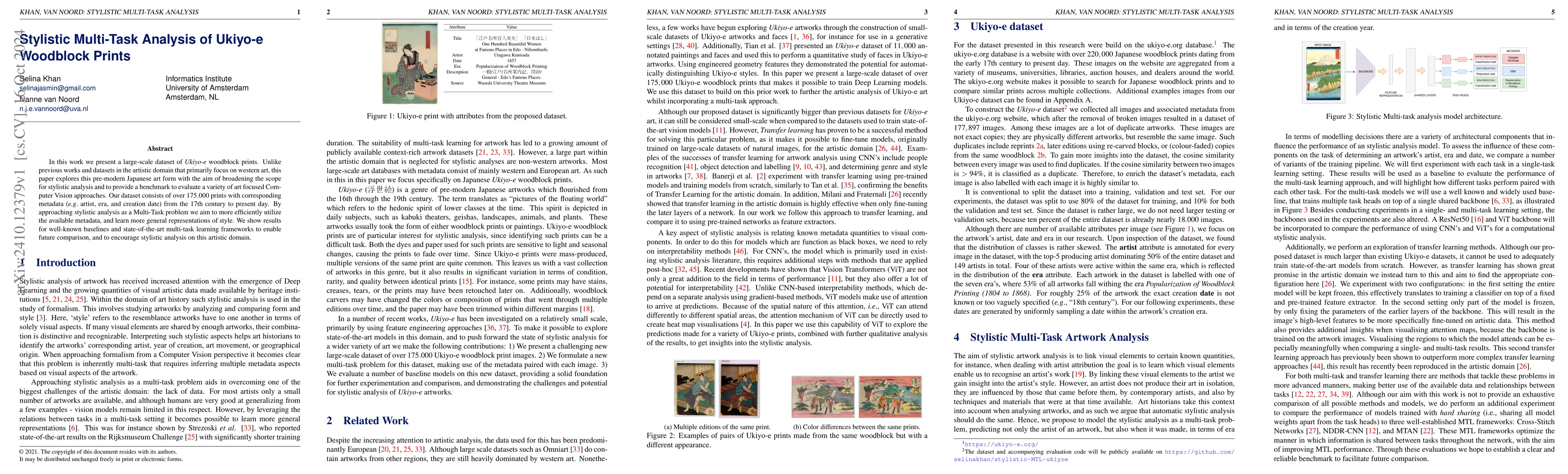 Thumbnail for Stylistic Multi-Task Analysis of Ukiyo-e Woodblock Prints