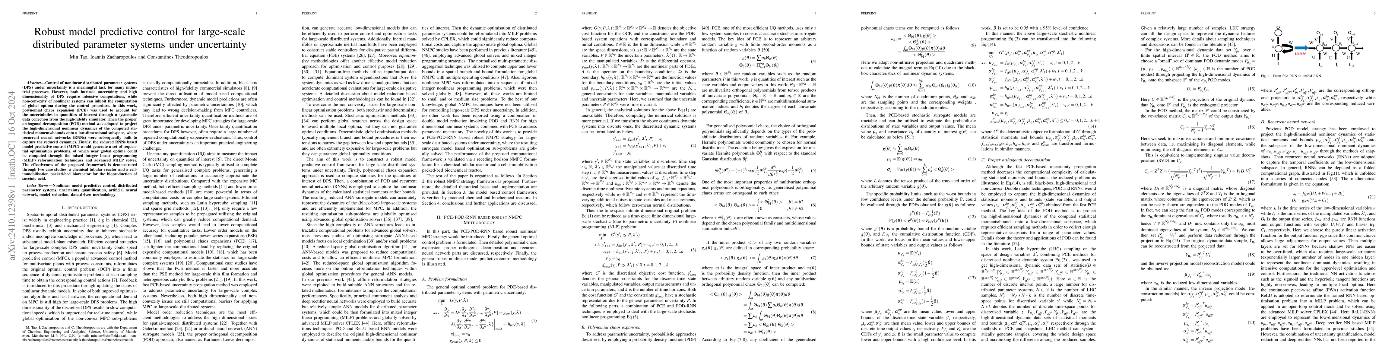 Thumbnail for Robust model predictive control for large-scale distributed parameter
  systems under uncertainty