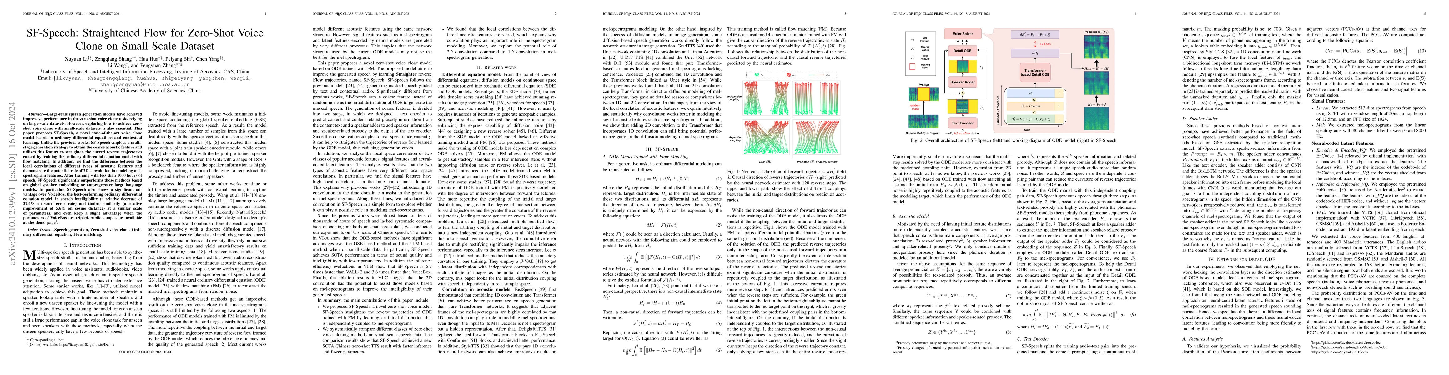 Thumbnail for SF-Speech: Straightened Flow for Zero-Shot Voice Clone on Small-Scale
  Dataset