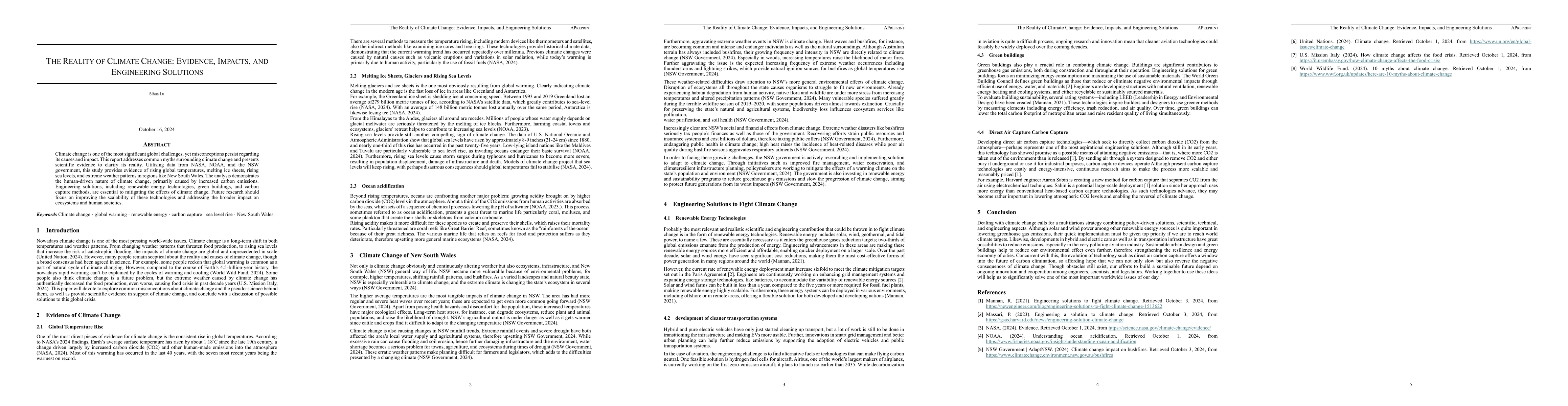 Thumbnail for The Reality of Climate Change: Evidence, Impacts and Engineering
  Solutions
