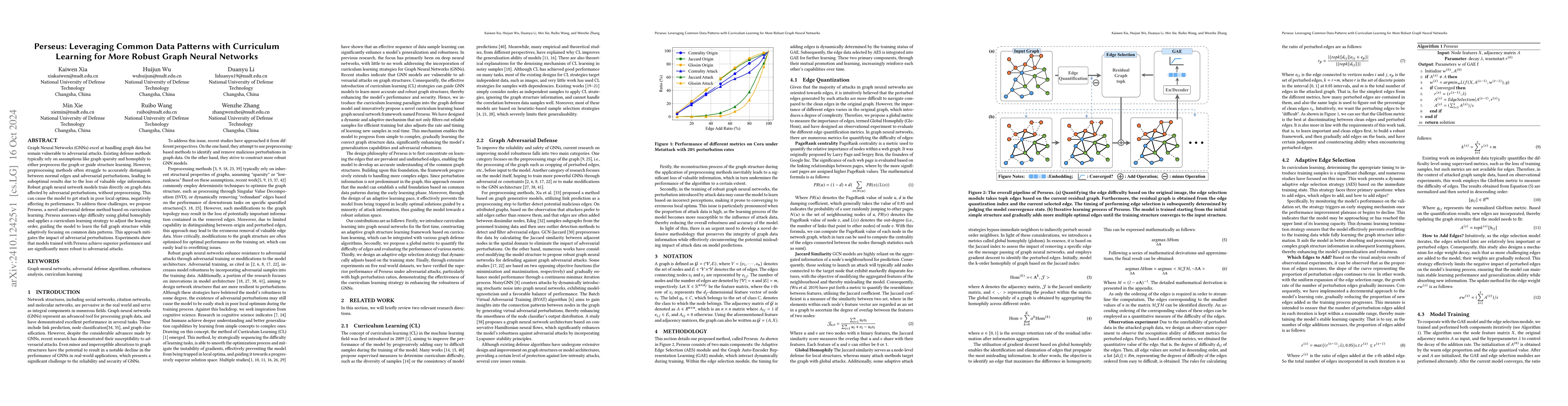 Thumbnail for Perseus: Leveraging Common Data Patterns with Curriculum Learning for
  More Robust Graph Neural Networks