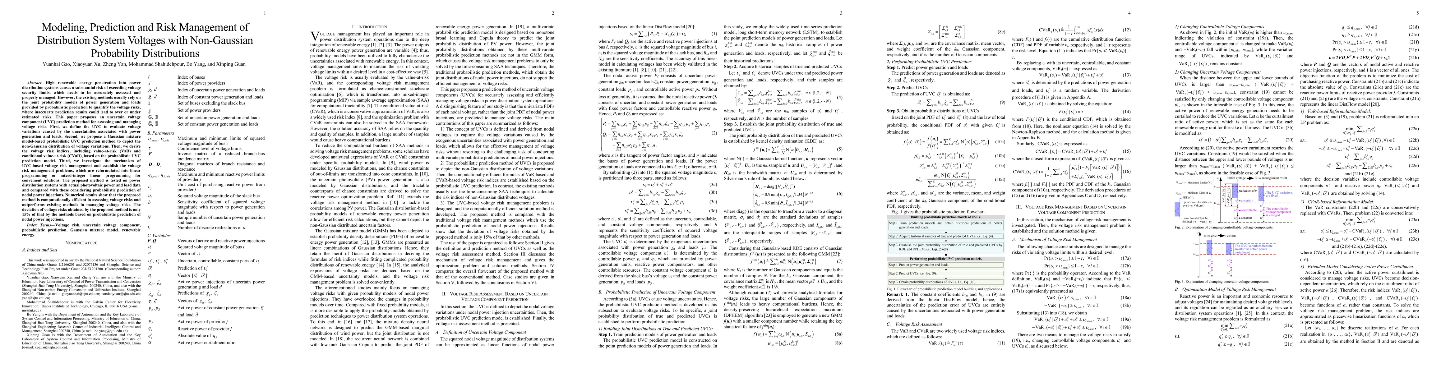 Thumbnail for Modeling, Prediction and Risk Management of Distribution System Voltages
  with Non-Gaussian Probability Distributions